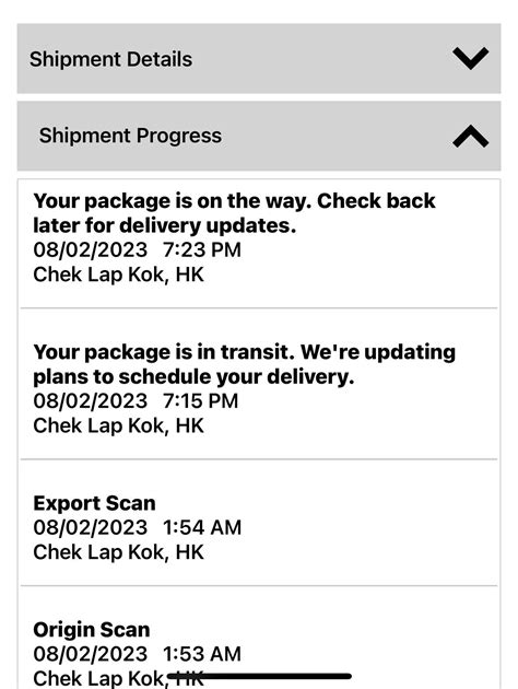 Package stuck in Chek Lap Kok : r/UPS 